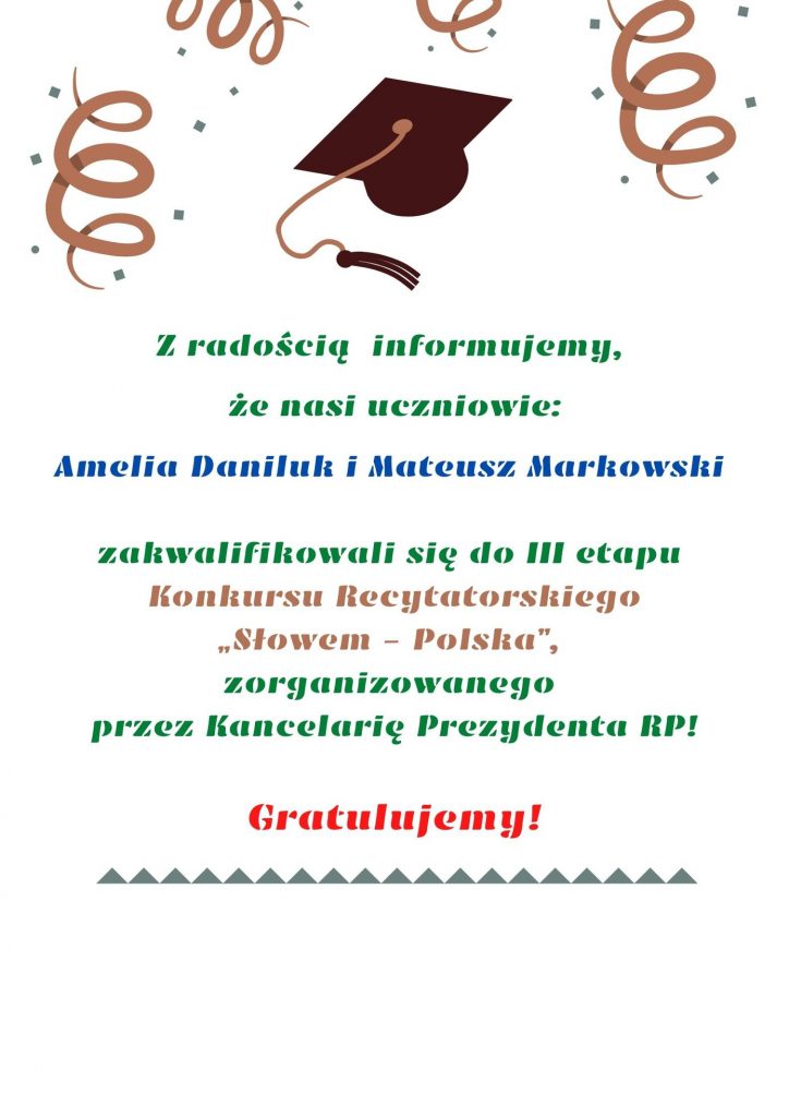 KONKURS RECYTATORSKI „SŁOWEM – POLSKA”